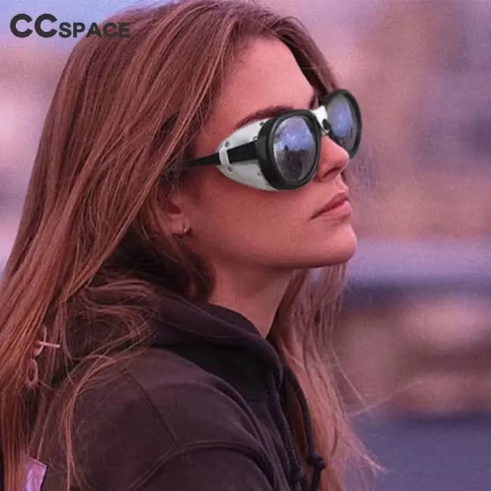 46311 Steam Punk ovale coupe-vent lunettes de soleil Vintage hommes femmes nuances UV400 Vintage lun