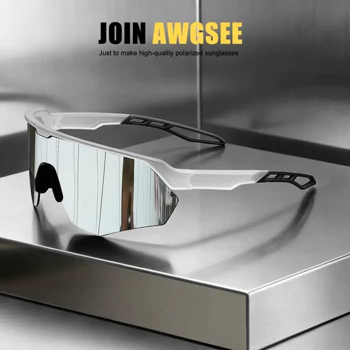 Lunettes de soleil de vélo polarisées à demi-monture – coupe-vent, légères, unisexes, adaptées au sk
