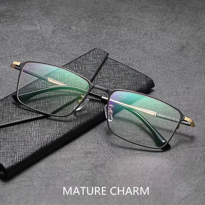 Lunettes de lecture Anti-lumière bleue en alliage de titane pour hommes, rétro carrées, pour jeux su