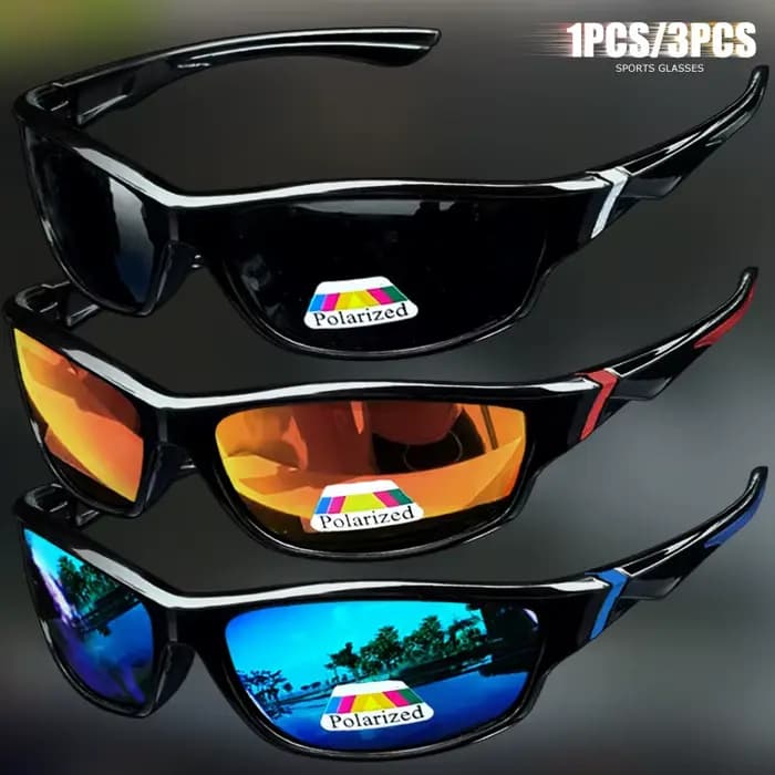 Lunettes de soleil sport polarisées 1/3 pièces, monture PC enveloppante, pour activités de plein air