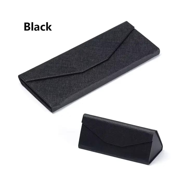 Boîte à lunettes triangulaire pliable unisexe à motif croisé couleur bonbon, étui à lunettes de sole