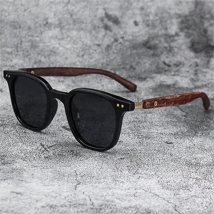Lunettes de soleil polarisées à monture en bois vintage pour hommes, lunettes de soleil classiques,