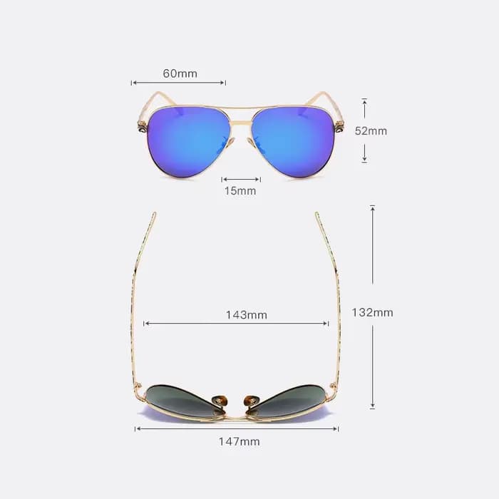 Okulary-Lunettes de soleil polarisées UV400 pour femmes, lunettes de soleil pilote, miroir vintage,