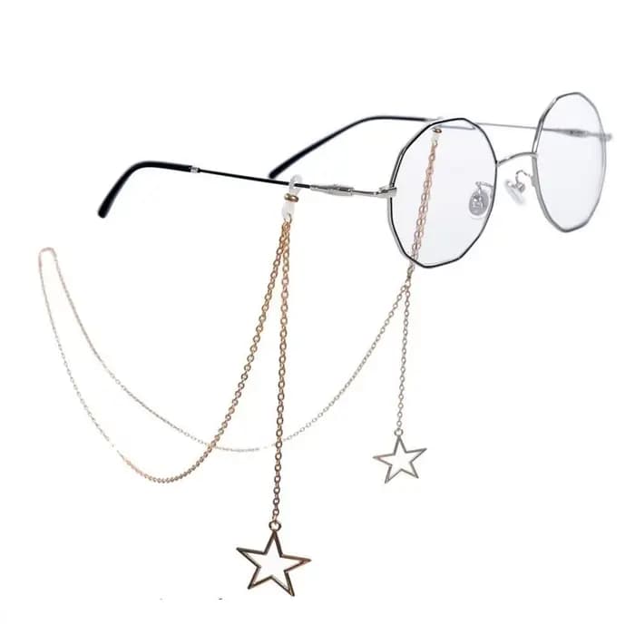 JOHollow Star Lunettes de soleil perlées pour femmes, lunettes de lecture, lanière, porte-lunettes,