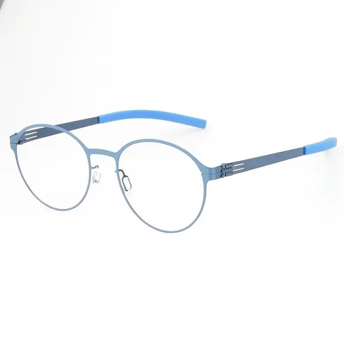 Lunettes rondes de marque allemande, ne se décolore pas, monture bleue pour hommes et femmes, lunett