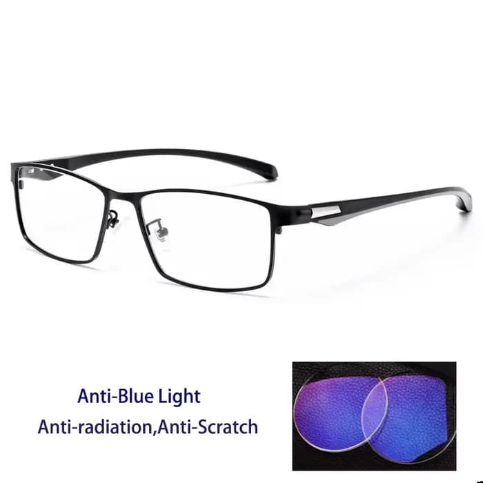 KOCOLIOR Anti lumière bleue hommes lunettes de lecture alliage de titane cadre métallique lecteur d'