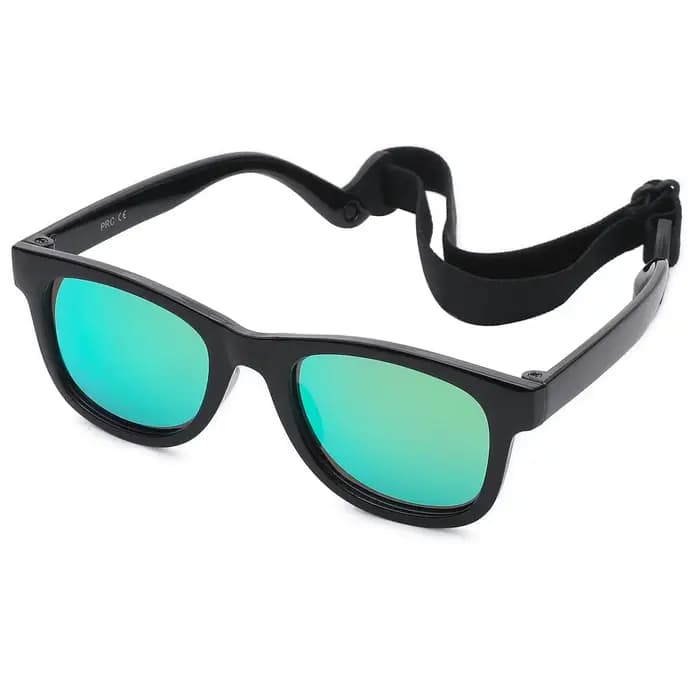 Lunettes de soleil polarisées flexibles et pliables pour nouveau-né de 0 à 24 mois, avec sangle, cad