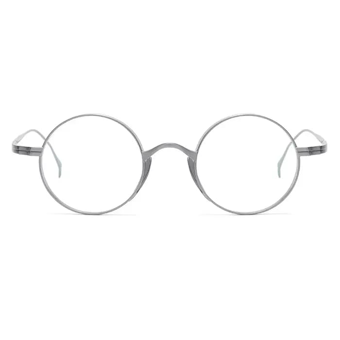 Lunettes minimalistes japonaises, monture ronde semi-titane Featherlight avec filtrage de la lumière