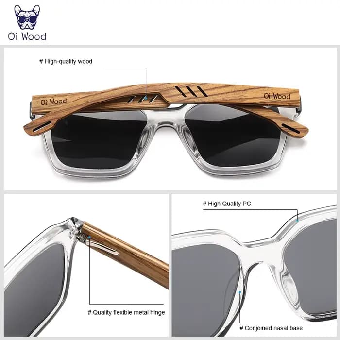 Oi bois lunettes de soleil femmes concepteur de mode lunettes de soleil polarisées hommes marque de