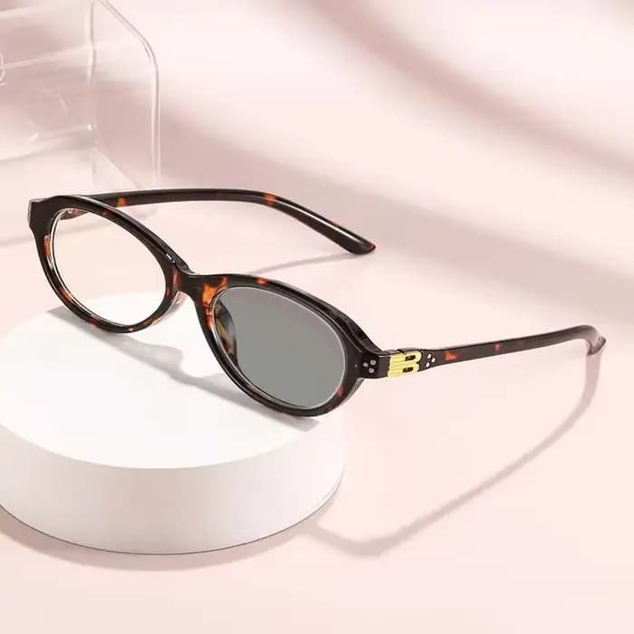 Lunettes photochromiques sur ordonnance pour femmes et hommes, monture ovale en coquille de tortue,