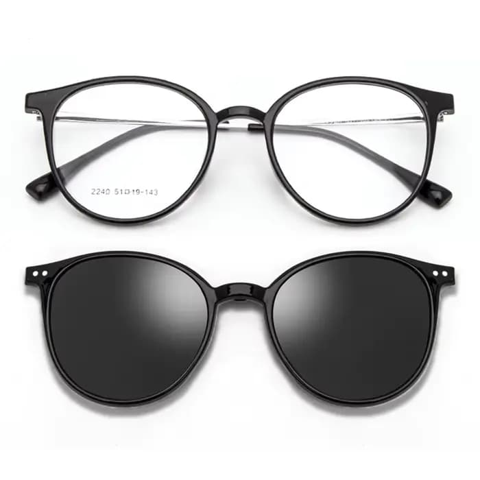 VICKY pince magnétique sur lunettes femmes conduite polarisé rond rose optique myopie lunettes homme