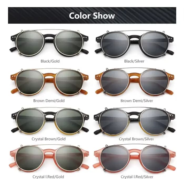 ZENOTTIC Style rétro pince sur lunettes de soleil pour hommes femmes cercle Anti lumière bleue lunet