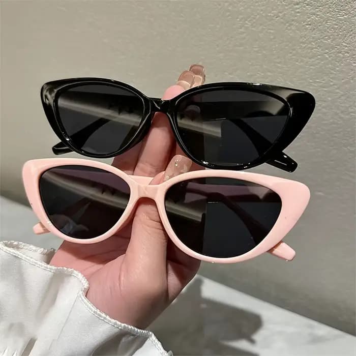 Lunettes de soleil œil de chat style Jennie pour femmes, 2 pièces, monture rétro petite, mignonnes e
