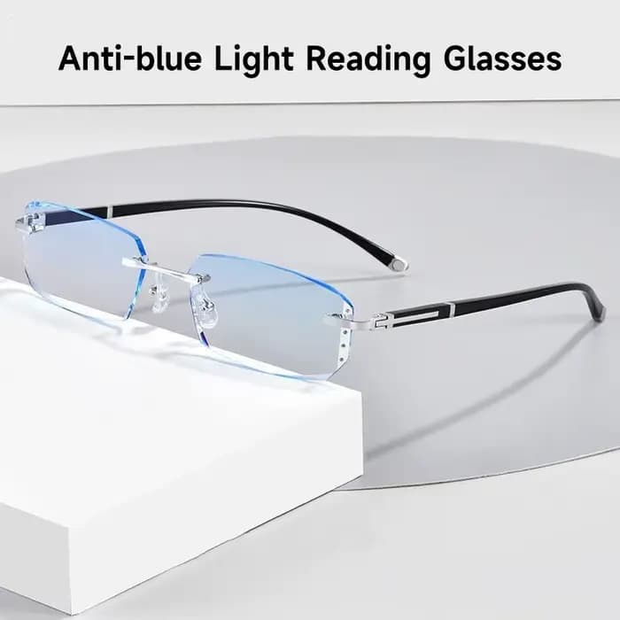 Mode diamant Anti-lumière bleue lunettes de lecture femme homme lunettes sans monture bloquant la Pr