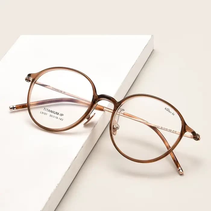 Femmes ultralégères pur titane rond lunettes cadre mode optique-lunetterie montures de lunettes L910