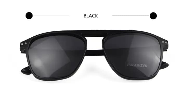 Lunettes de soleil à clipser magnétiques TR90 pour hommes, monture carrée pilote, lunettes de soleil