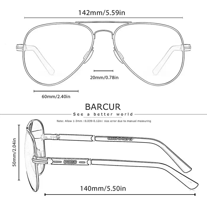 BARCUR-Lunettes de soleil polarisées pour hommes et femmes, accessoires de conduite