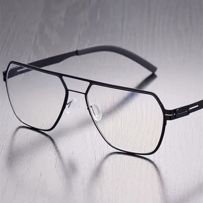 Monture de lunettes sans vis de marque allemande, grande taille pour hommes, style pilote à double p