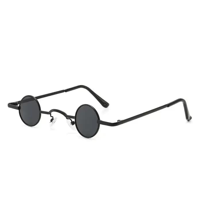 Lunettes de soleil vintage pour hommes et femmes, style rétro punk, petite monture ronde en métal, v