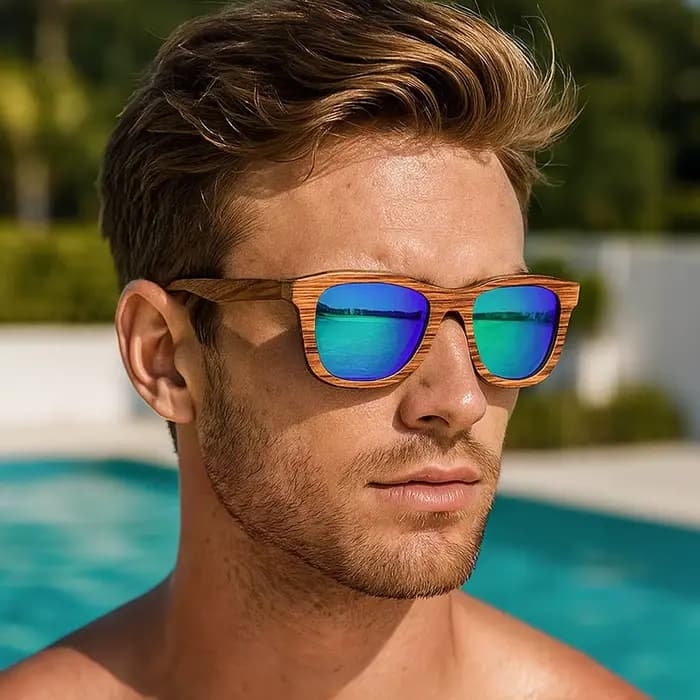 JUNCTURE mode bambou bois Vintage carré lunettes de soleil hommes femmes marque de luxe concepteur l