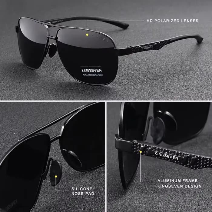 KINGSEVEN marque classique mâle lunettes de soleil hommes mode polarisé UV400 rétro lunettes en plei