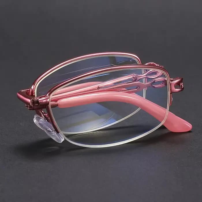 May Flower – lunettes de lecture pliantes pour femmes, monture de couleur rose, bloquant la lumière