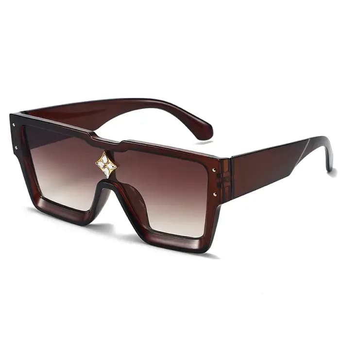Lunettes de soleil carrées de luxe en diamant pour hommes et femmes, lunettes de soleil de marque de