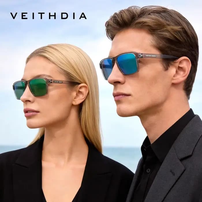 VEITHDIA 2 Paires de Lunettes de Soleil Polarisées UV400 Tendance D7919 avec Verres Photochromiques
