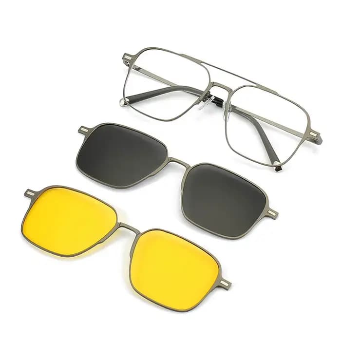 Lunettes de lecture polarisées 3 en 1 avec clip magnétique en métal pour hommes et femmes, lunettes