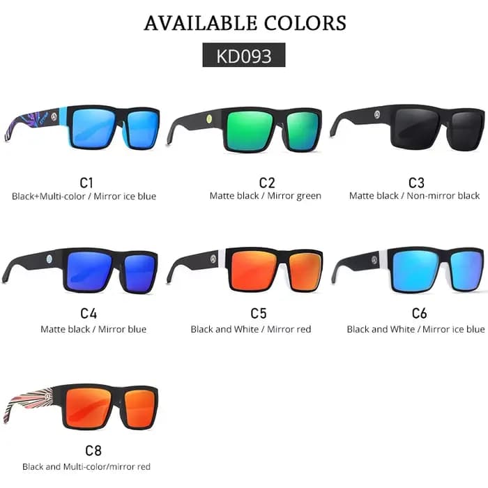KDEAM classique carré polarisé sport lunettes de soleil mode lunettes de pêche en plein air hommes p