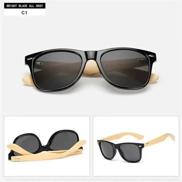 14 couleurs bois lunettes de soleil hommes femmes carré bambou femmes pour femmes hommes miroir lune