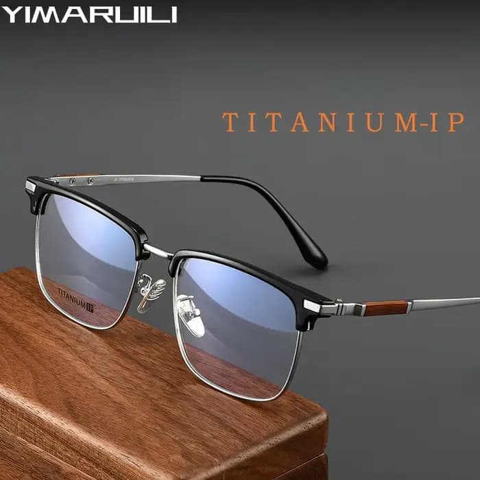 YIMARUILI mode affaires de luxe en bois TR90 lunettes rétro carré pur titane optique lunettes de Pre