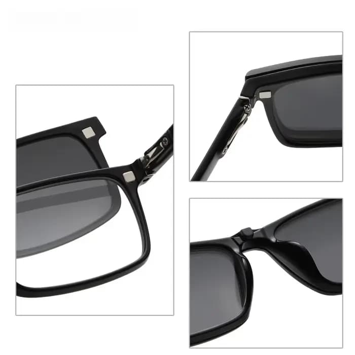 YIMARUILI mode TR90 magnétique polarisé lunettes à clipser pour femmes rétro carré optique Prescript