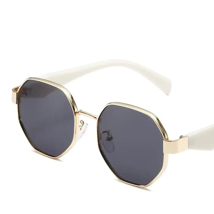 Lunettes de soleil rétro à monture polygonale en métal pour hommes et femmes, lunettes de soleil déc