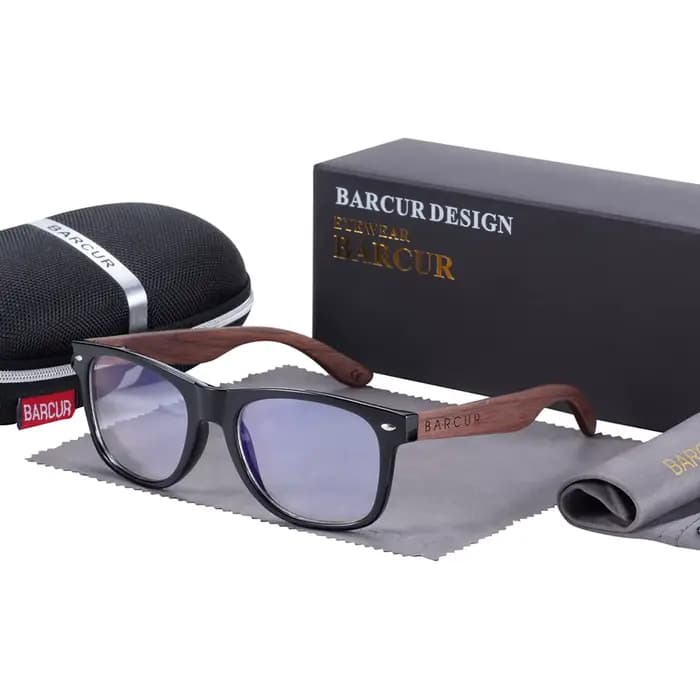 Lunettes Anti-rayons bleus en bois de BARCUR lunettes d'ordinateur lunettes optiques Anti-blocage de