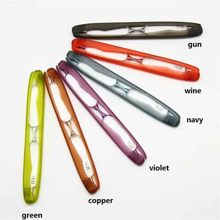EnzoDate Lot de 3 lunettes de lecture, mini lecteur de poche pliable brevet américain, lunettes port