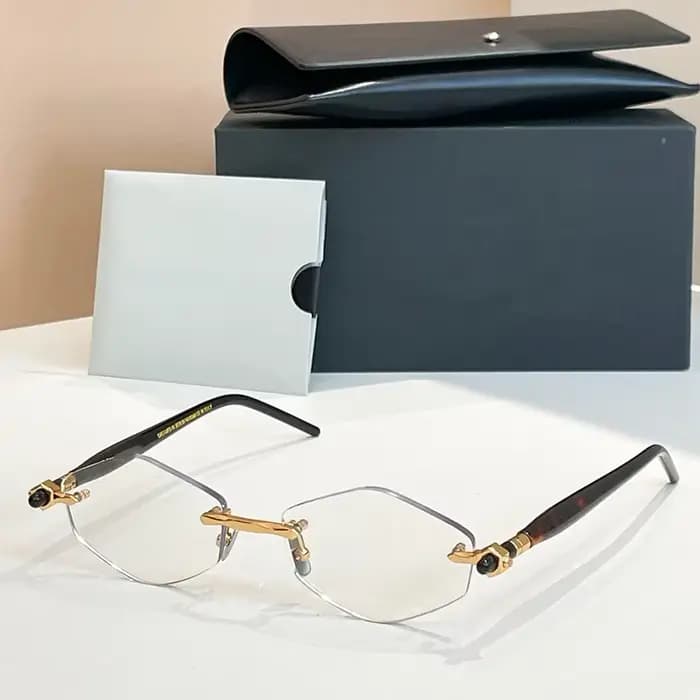 Maske P60 Designer Brand Lunettes de soleil carrées sans monture en acétate sans cadre Lunettes rétr