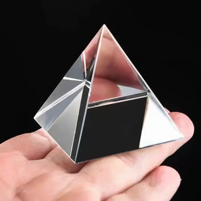 Pyramide transparente 3d, 1 pièce, 8CM, Triangle, verre de cristal, décoration artisanale pour la gr