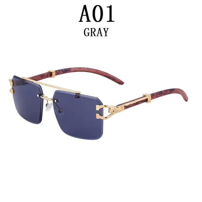Lunettes De soleil carrées sans bords en bois pour hommes et femmes, Vintage, à la mode, De luxe, ré