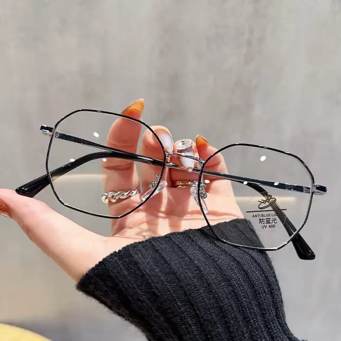 Lunettes de vue à la mode pour myopie, monture complète en métal pour hommes et femmes, protection c
