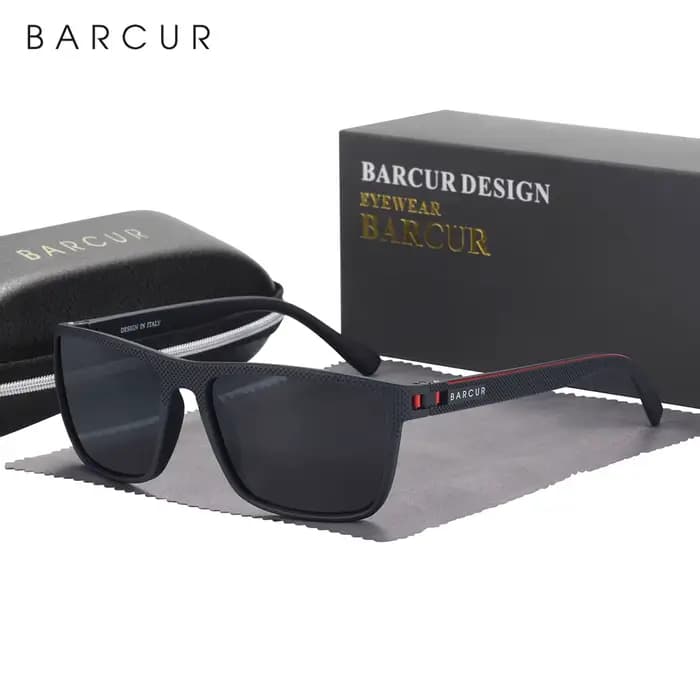 BARCUR Design-Lunettes de soleil polarisées TR90 pour homme et femme, accessoire de sport léger, pro