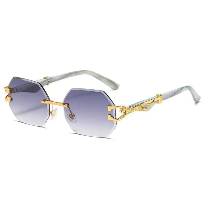 Hexagone sans monture lunettes de soleil carré femmes rétro hommes lunettes de soleil marque lunette