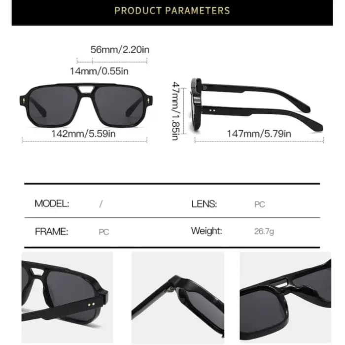 Lunettes de soleil carrées rétro à Double pont pour femmes et hommes, Design de luxe à la mode, Rive