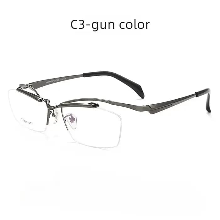 Nouveau créatif flottant demi-jante concepteur montures de lunettes hommes d'affaires de haute quali