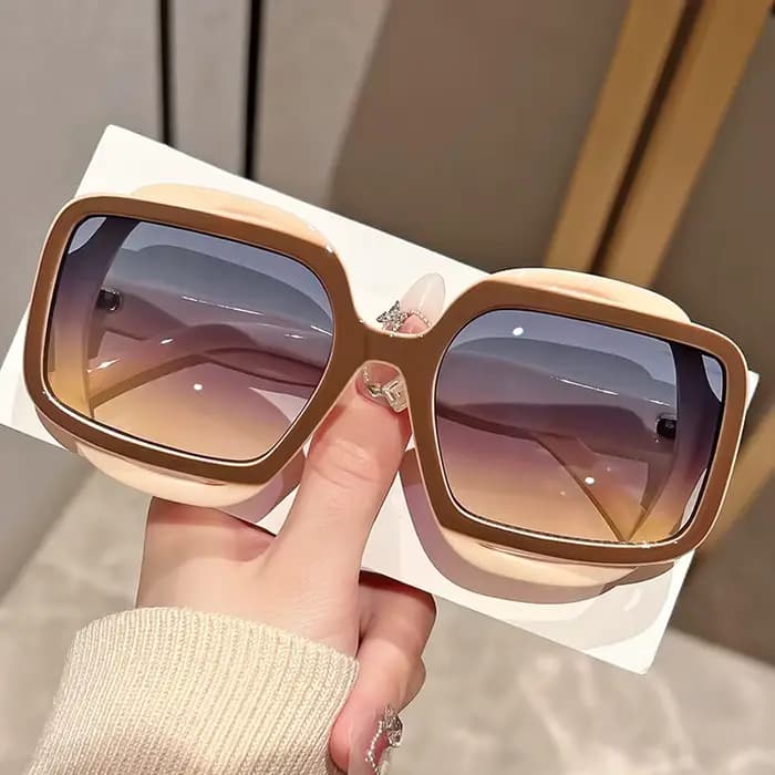 Lunettes de soleil à la mode avec blocage de couleur polygonal pour hommes et femmes, Style rétro Y2