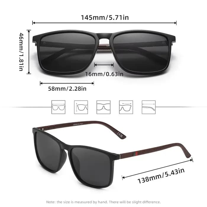 Lunettes de soleil rectangulaires classiques pour hommes et femmes, pour la conduite, la pêche, Prot