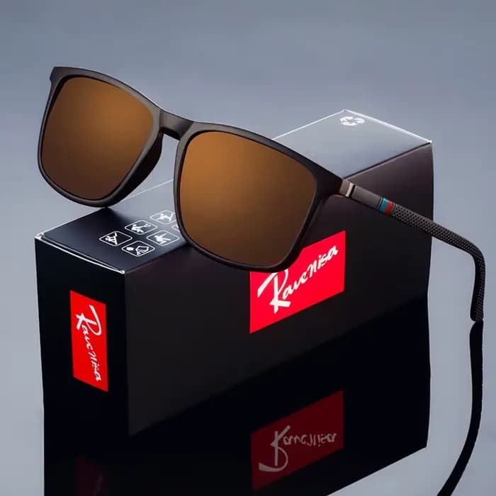 Lunettes de soleil polarisées carrées pour hommes, conduite, pêche, marque de luxe de styliste, UV40