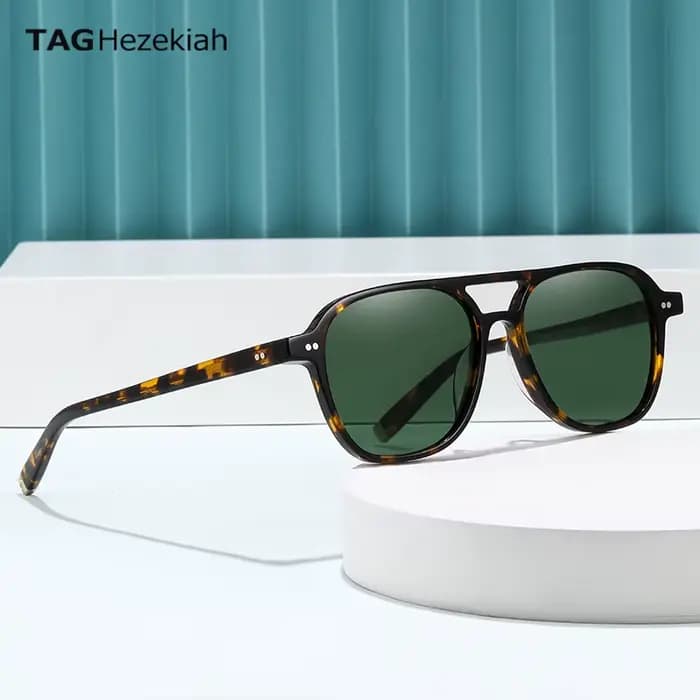 Matériau TR90 ultra-léger Lunettes de soleil polarisées Double nez Bridges lunettes de soleil pour h