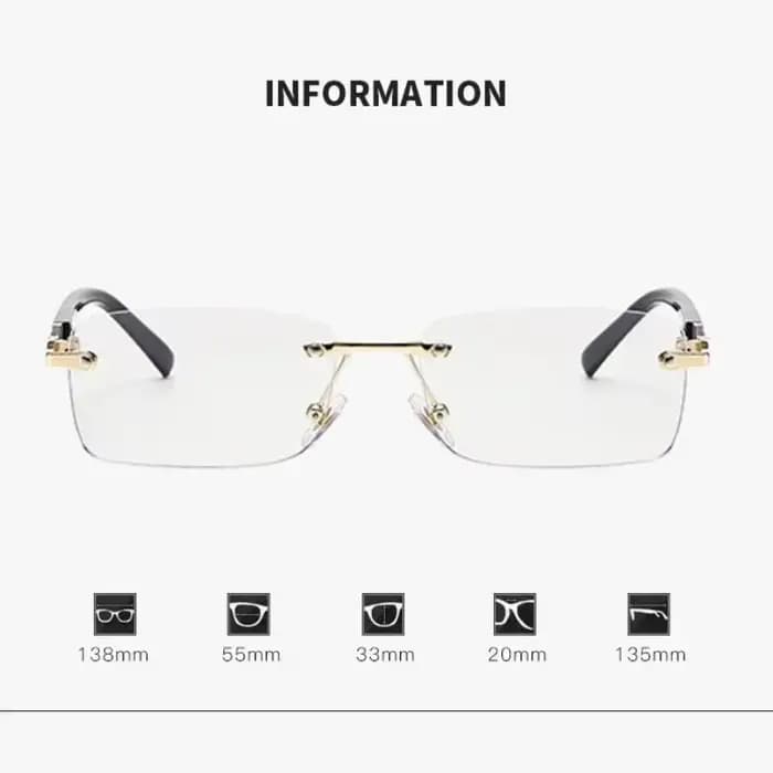 Lunettes de myopie photochromiques carrées sans bords pour hommes et femmes, Anti-UV, pour myopie, r