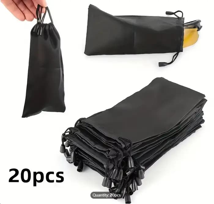 1/20 pièces Portable tissu doux étanche lunettes de soleil sac microfibre poussière stockage pochett